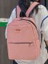 Letter Patch Decor Functional Backpack