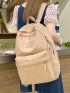 Letter Patch Decor Functional Backpack