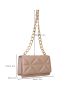 Mini Geometric Embossed Chain Square Bag