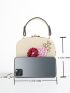 Mini Flower & Faux Pearl Decor Chain Box Bag