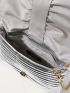 Minimalist Metallic Stitch Detail Ruched Bag