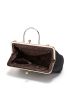 Litchi Embossed Kiss Lock Satchel Bag, Mothers Day Gift For Mom