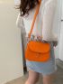 Mini Neon Orange Flap Square Bag