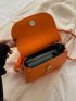 Mini Neon Orange Flap Square Bag
