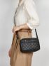Quilted Zip Front Square Bag