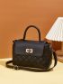 Quilted Twist Lock Square Bag