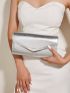 Metallic Chain Flap Square Bag