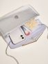 Metallic Chain Flap Square Bag