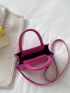 Mini Neon-pink Quilted Double Handle Square Bag