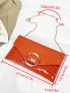 Crocodile Embossed Metal Decor Flap Chain Envelope Bag