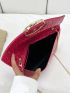 Crocodile Embossed Metal Decor Flap Chain Envelope Bag