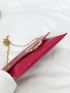 Crocodile Embossed Metal Decor Flap Chain Envelope Bag