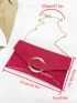 Crocodile Embossed Metal Decor Flap Chain Envelope Bag