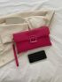 Square Decor Flap Square Bag With Wristlet