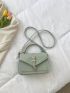 Minimalist Buckle Decor Flap Square Bag