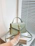 Minimalist Buckle Decor Flap Square Bag