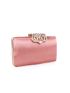 Mini Rhinestone Decor Chain Satin Box Bag