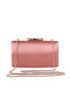 Mini Rhinestone Decor Chain Satin Box Bag