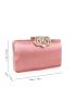 Mini Rhinestone Decor Chain Satin Box Bag
