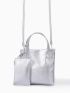 Mini Metallic Double Handle Square Bag With Coin Purse