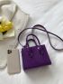 Mini Neon Purple Double Handle Square Bag