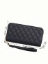 Large-capacity Simple Long Wallet, Artificial Leather Zipper Purse, Casual Multifunctional Clutch Bag