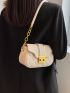 Mini Quilted Push Lock Chain Decor Flap Square Bag