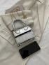Mini Metallic Crocodile Embossed Chain Flap Square Bag