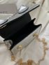 Mini Metallic Crocodile Embossed Chain Flap Square Bag
