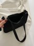 Mini Stitch Detail Felt Hobo Bag