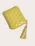 Quilted Tassel Decor Coin Purse