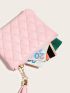 Quilted Tassel Decor Coin Purse