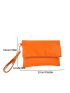 Neon-Orange Flap Square Bag