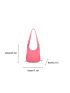 Mini Neon-Pink Letter Graphic Chain Shoulder Bag