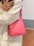 Mini Neon-Pink Letter Graphic Chain Shoulder Bag
