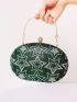 Mini Box Bag Rhinestone Decor Star Pattern Top Handle Glamorous For Party