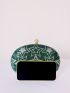 Mini Box Bag Rhinestone Decor Star Pattern Top Handle Glamorous For Party