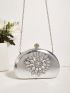 Mini Metallic Rhinestone Decor Box Bag