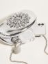Mini Metallic Rhinestone Decor Box Bag