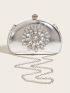Mini Metallic Rhinestone Decor Box Bag