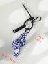 Plaid Pattern Twist Design Bag Charm