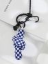 Plaid Pattern Twist Design Bag Charm
