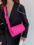 Neon Pink Quilted Detail Square Bag