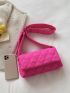 Neon Pink Quilted Flap Square Bag