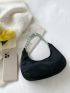 Metal Decor Chain Hobo Bag