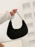 Metal Decor Chain Hobo Bag