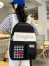 4pcs Strawberry & Letter Graphic Functional Backpack Set