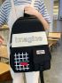 4pcs Strawberry & Letter Graphic Functional Backpack Set