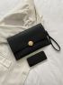 Women's Bag Fashion Retro Handbag Wrist Bag Leisure Simple Plain Envelope Bag