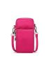 Neon-Pink Multi Zipper Phone Wallet